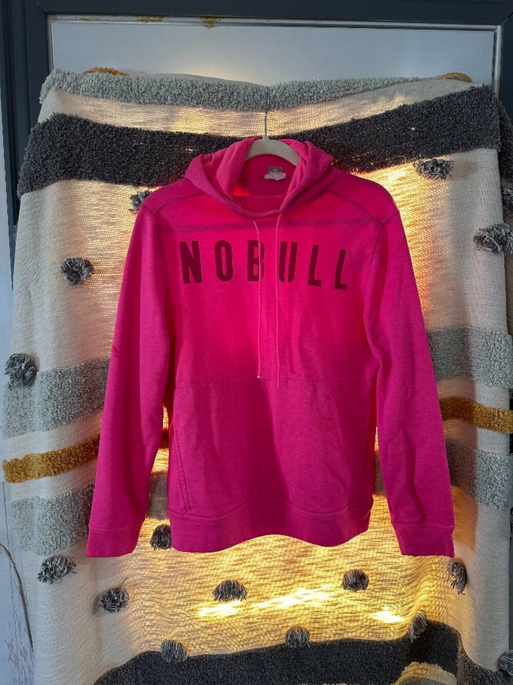 NOBULL French Terry Classic Pullover Hoodie - Neon Hot Pink Small